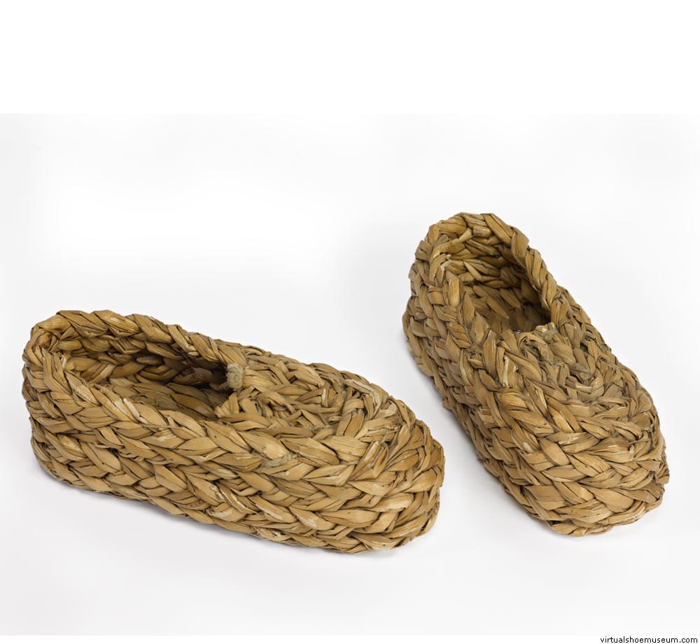 Plaited reed shoes - virtualshoemuseum.com